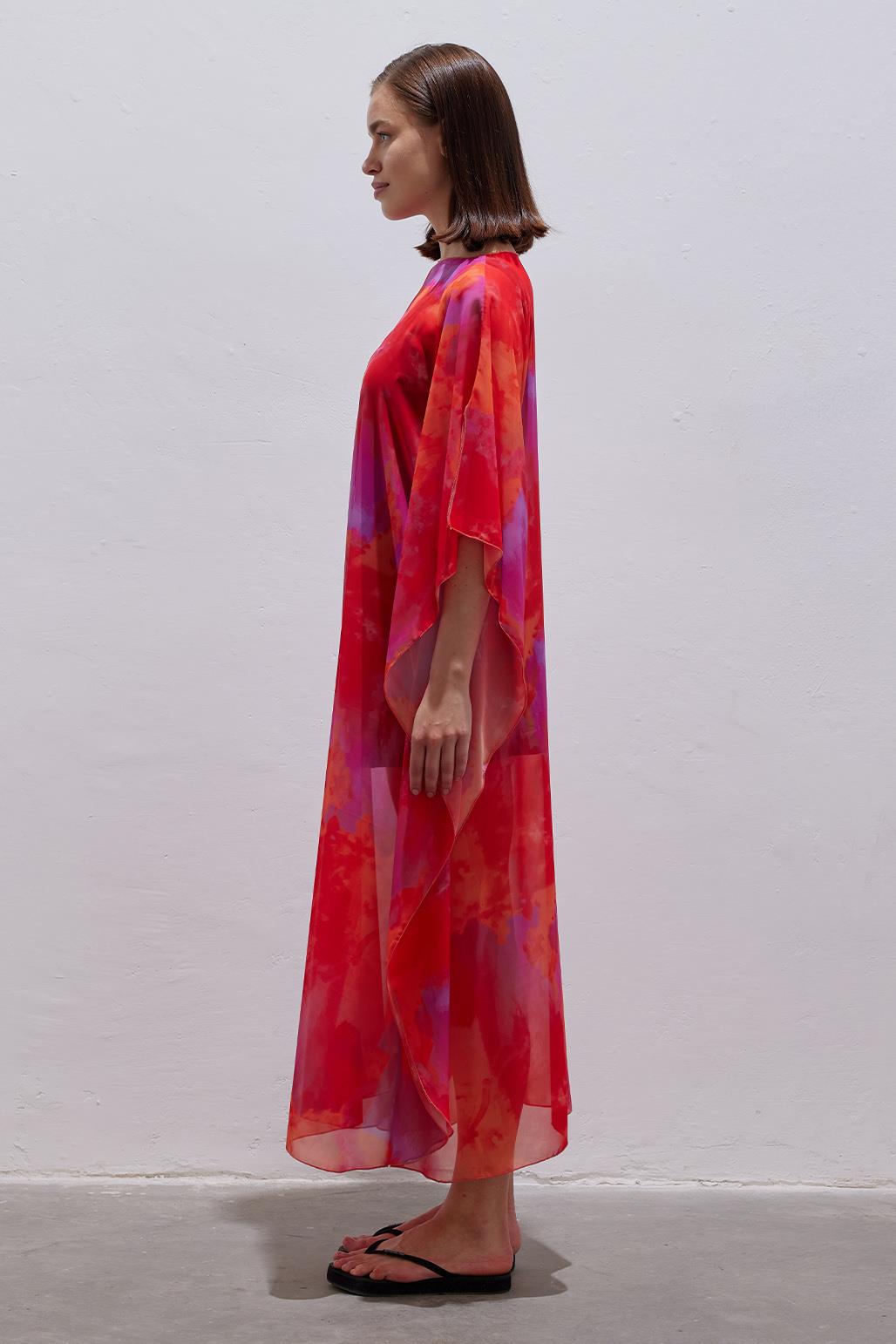 Long Modest Pareo Dress Fuchsia