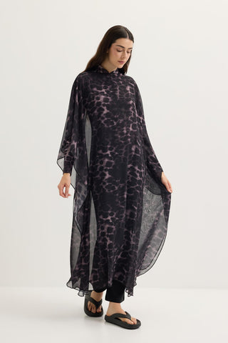 Long Modest Pareo Dress Leopard