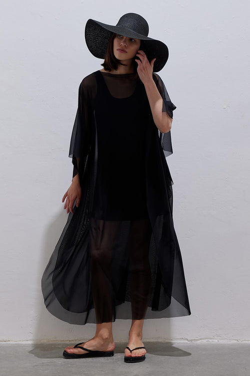 Long Modest Pareo Dress Black