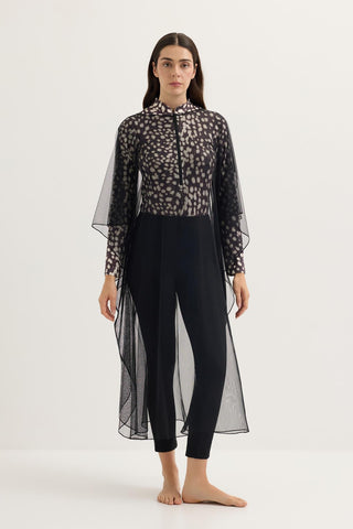 Long Modest Pareo Dress Black