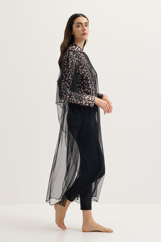 Long Modest Pareo Dress Black