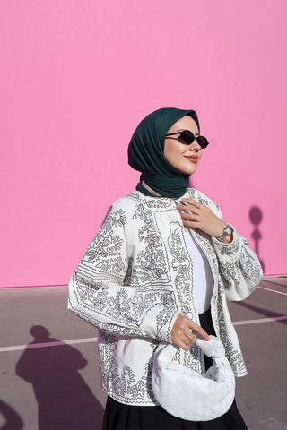 Valdi Ethnic Embroidered Jacket Black