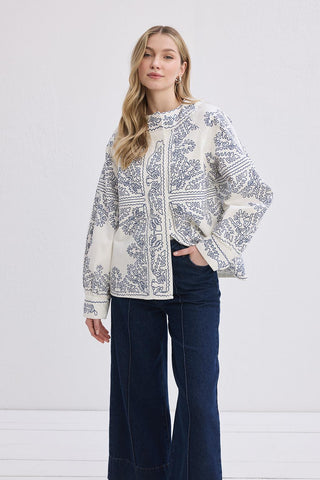 Valdi Ethnic Jacket Indigo