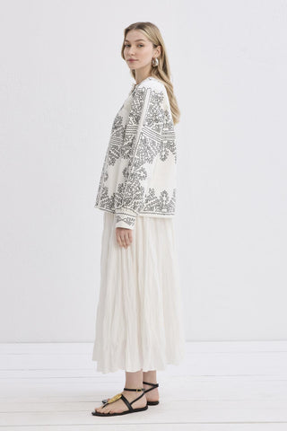 Valdi Ethnic Embroidered Jacket Black