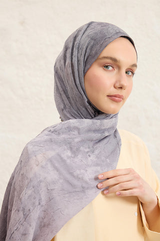 Vela Patterned Cotton Scarf Dusty Rose