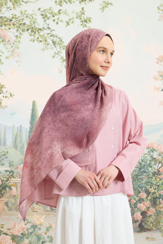 Vela Patterned Cotton Scarf Mulberry
