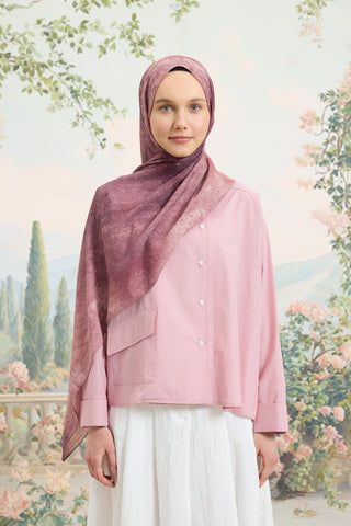 Vela Patterned Cotton Scarf Mulberry
