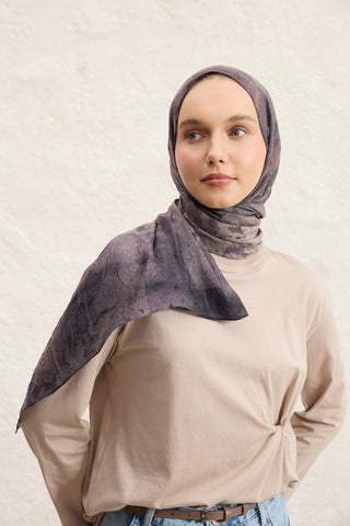 Vela Patterned Cotton Scarf Taupe