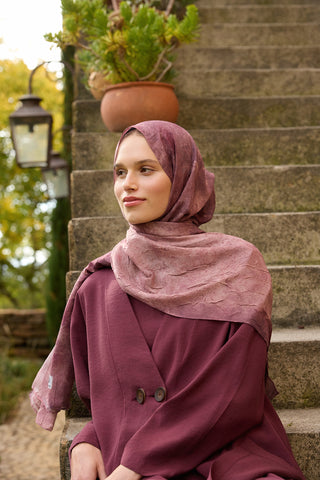 Vela Patterned Cotton Scarf Mulberry