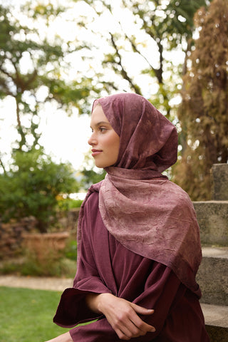 Vela Patterned Cotton Scarf Mulberry