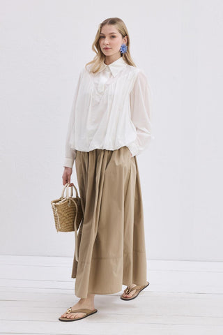 Vera Gathered Skirt Camel