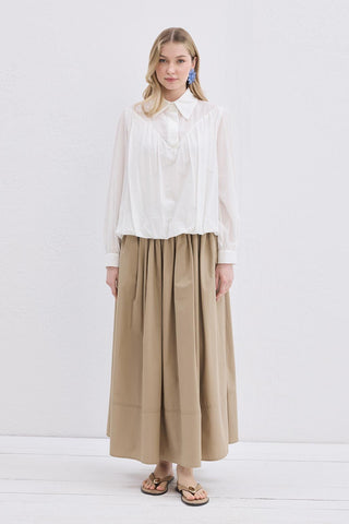 Vera Gathered Skirt Camel