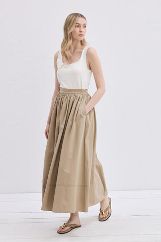 Vera Gathered Skirt Camel