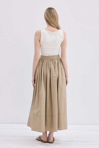 Vera Gathered Skirt Camel