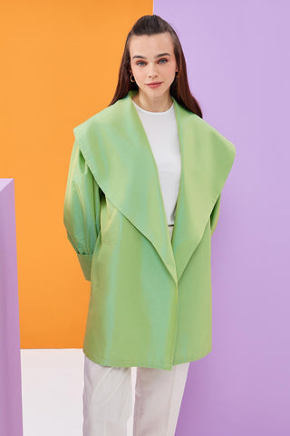 Vera Taffeta Shawl Collar Kimono Water Green