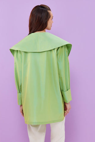 Vera Taffeta Shawl Collar Kimono Water Green