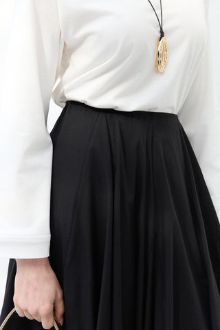 Voile Panel Skirt Black
