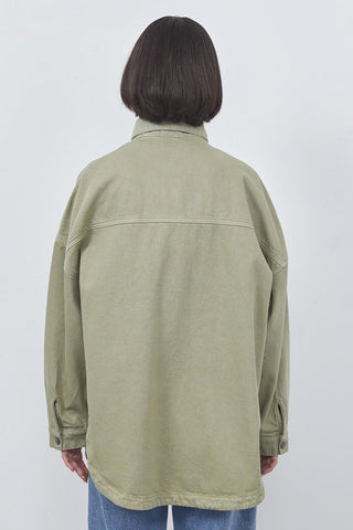 Washed Gabardine Jacket Khaki Green
