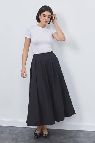 Wola Poplin Balloon Skirt Black