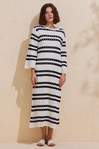 Summer Knitwear Dress Navy Blue