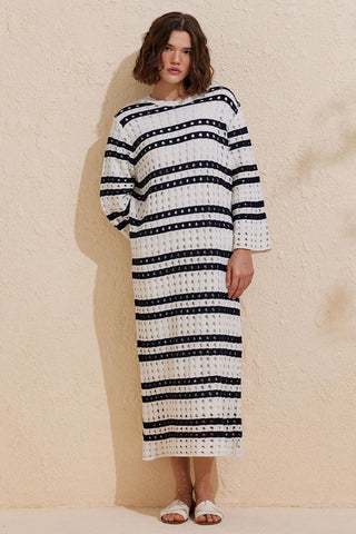 Summer Knitwear Dress Navy Blue