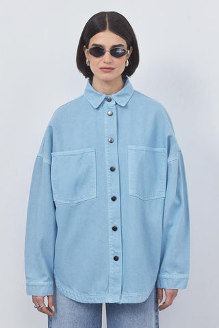 Washed Gabardine Jacket Blue