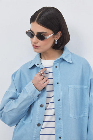 Washed Gabardine Jacket Blue