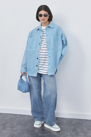 Washed Gabardine Jacket Blue