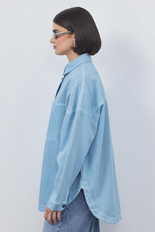 Washed Gabardine Jacket Blue