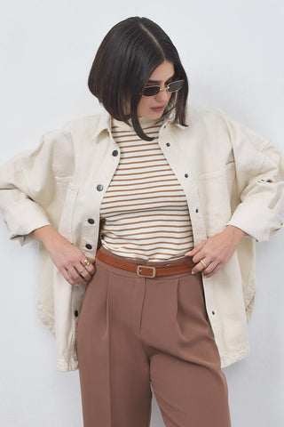 Washed Gabardine Jacket Stone