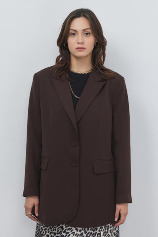 Alina Blazer with Slits Brown