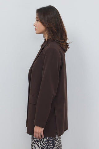 Alina Blazer with Slits Brown