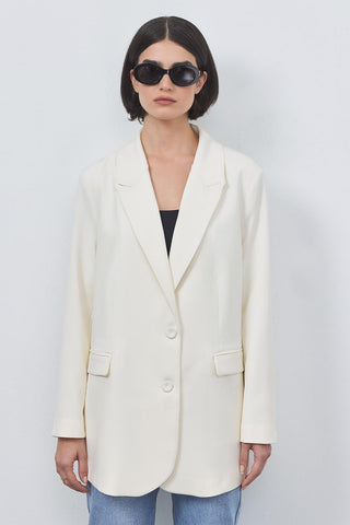 Alina Blazer with Slits Ecru