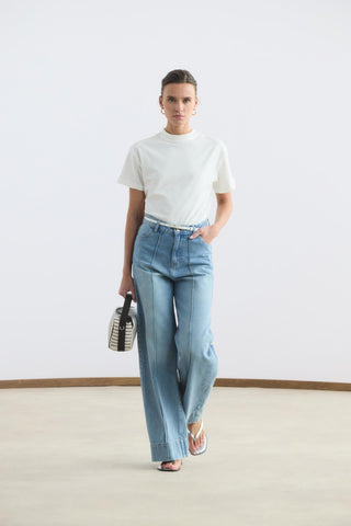 High Waist Wide Leg Jeans Light Blue