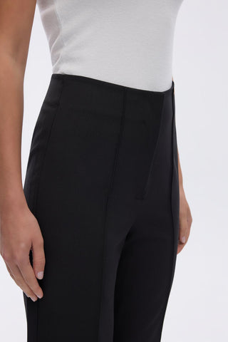 High Waist Fit Crepe Trousers Black