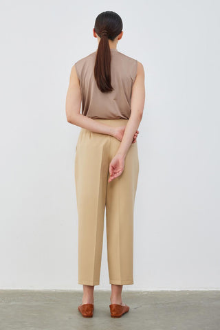 High Waist Dart Detailed Trousers Beige