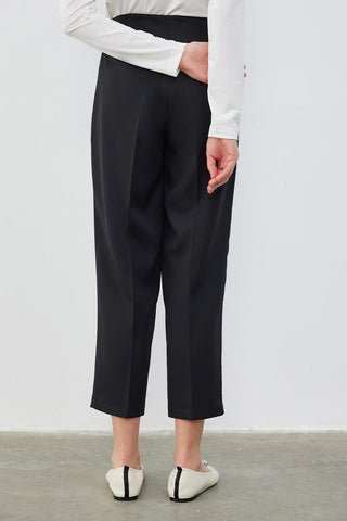 High Waist Dart Detailed Trousers Black