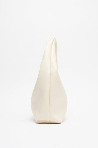Soft Textured Leather Tote Bag Ecru