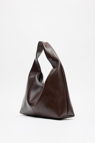 Soft Textured Leather Tote Bag Brown