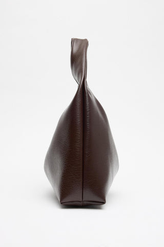 Soft Textured Leather Tote Bag Brown