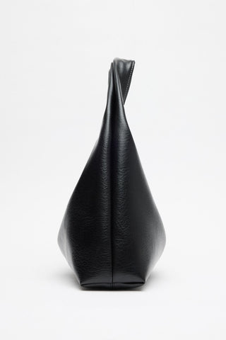 Soft Textured Leather Tote Bag Black