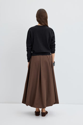 Round Neck Buttoned Knit Cardigan Black